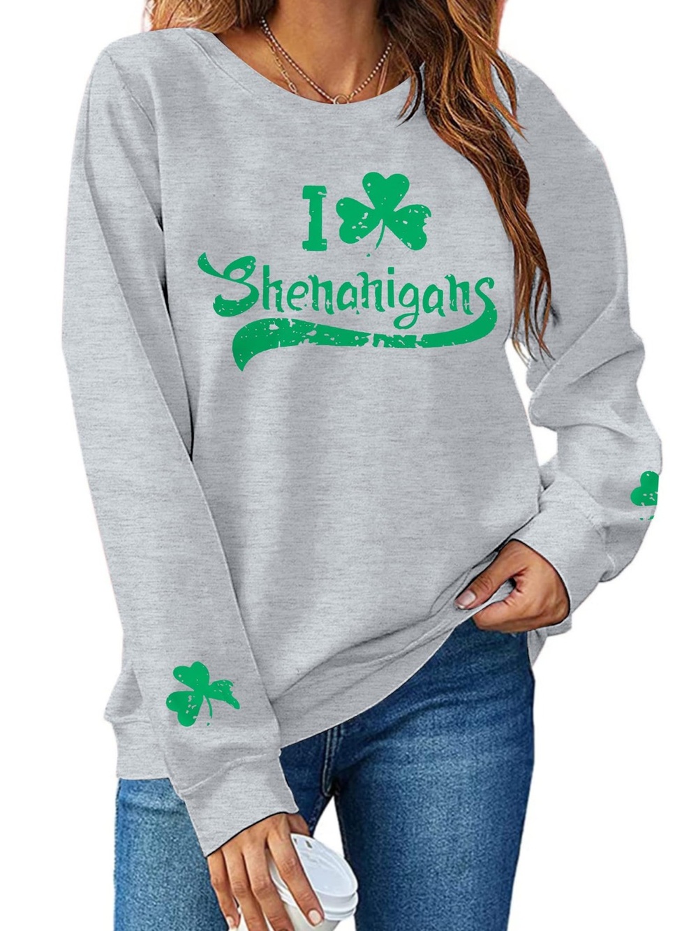 I ♥ Shenanigans Green Graphic Sweatshirt - Women's Casual Top